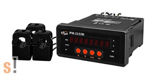 PM-2133D-100P # Teljesítmény mérő/Fogyasztásmérő/Power Meter/RS-485/ModbusRTU/3 fázis/60A/kijelző/ICP DAS