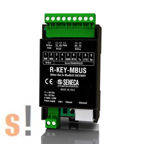 R-KEY-MBUS # 1-portos M-BUS <-> ModBUS RTU/TCP-IP protokoll konverter/Seneca